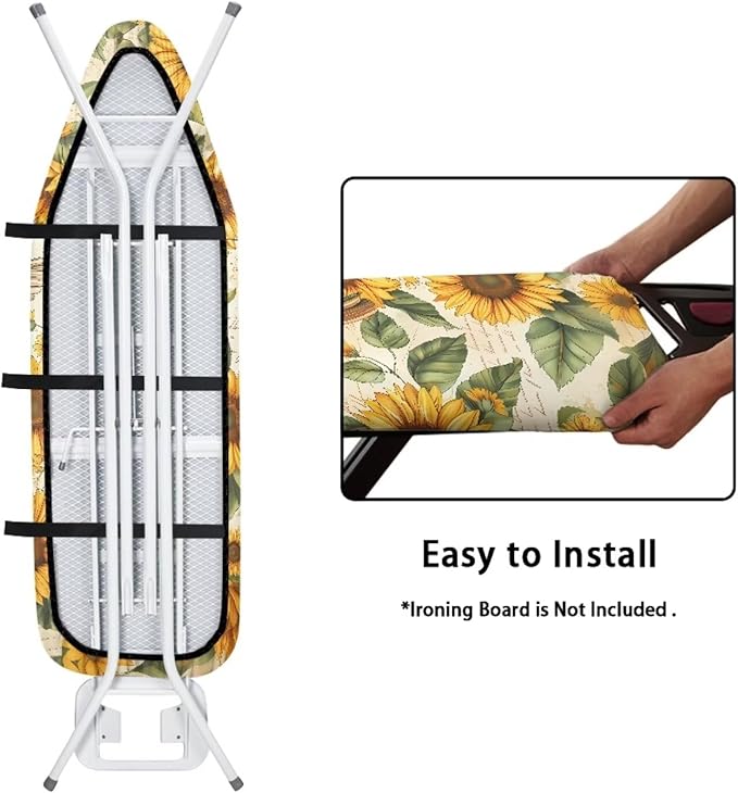 Sunflower Ironing Board Cover, Hummingbird Ironing Board Pad Cover Protector - Image 4