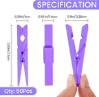 50PCS Colored Wooden Clothespins, 2.9inch Purple Clothes Pins - Image 7