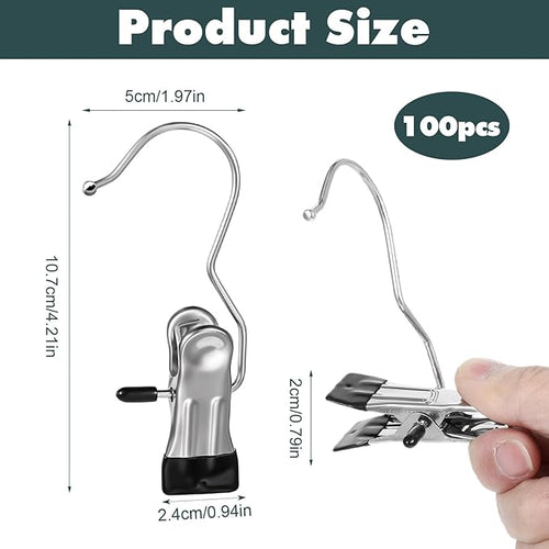 100 Pack Boot Hanger Clips Hooks, Heavy Duty Laundry Hooks - Image 2