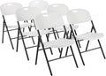 Amazon Basics Sturdy Foldable Plastic Chair, Portable, 350-Pound Capacity, White, 6-Pack by AmazonBasics