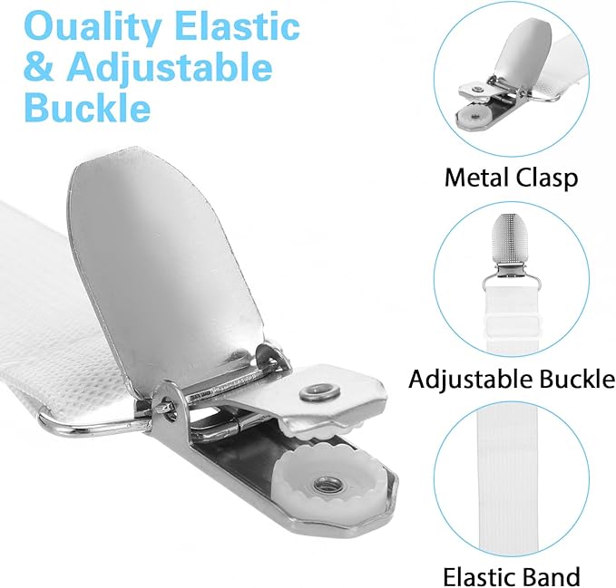 Ironing Board Cover Fasteners Binding 4 PC Elastic Straps Clips Keep Cushions - Image 3