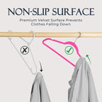 HOUSE DAY Rosy Red Velvet Hangers 60 Pack, Non Slip Clothes Felt Hanger Heavy - Image 2
