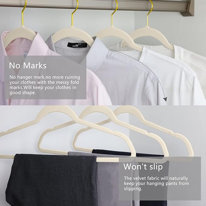 MIZGI Premium Velvet Hangers Pack 50 Pcs Heavyduty - Image 4