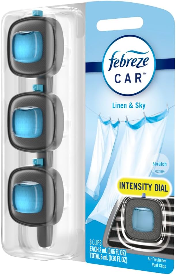 Febreze Car Air Freshener, Odor-Fighting Automotive Vent Clip, Linen & Sky Scent - Image 11