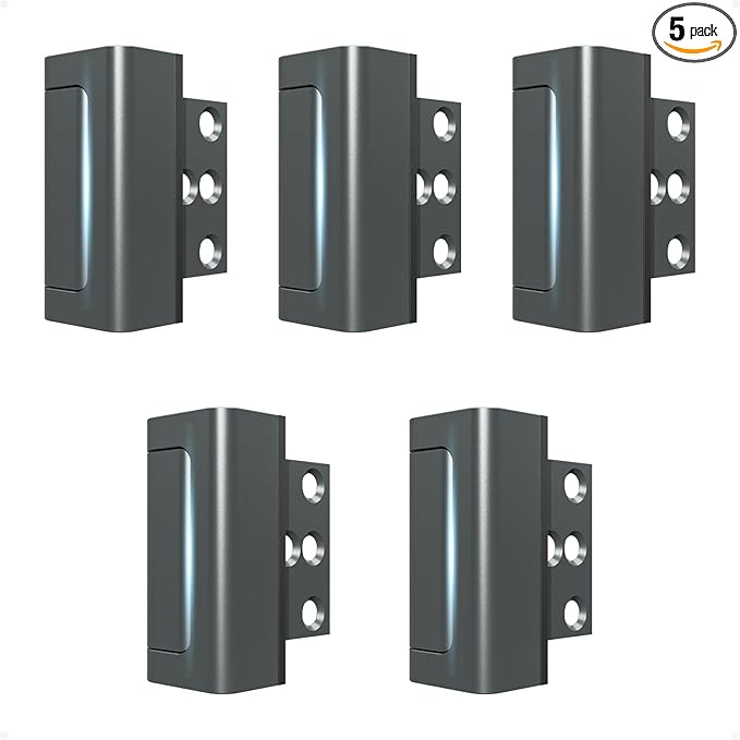 5Pack Home Security Door Reinforcement Lock, Childproof Safety Door Lock Latch by Steinwhale