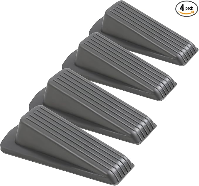 4 Pack Door Stoppers for Bottom of Door, Rubber Door Stopper Wedge, Sturdy by Utron