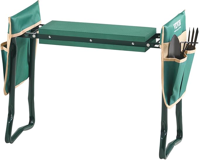 VEVOR Garden Kneeler and Seat Heavy Duty, Portable Garden Stool with 6'' EVA Kneeling Pad and 2 Tool Bags, Folding Garden Bench to Relieve Knee & Back Pain, Great Gifts for Seniors, Family Gardeners - Image 9