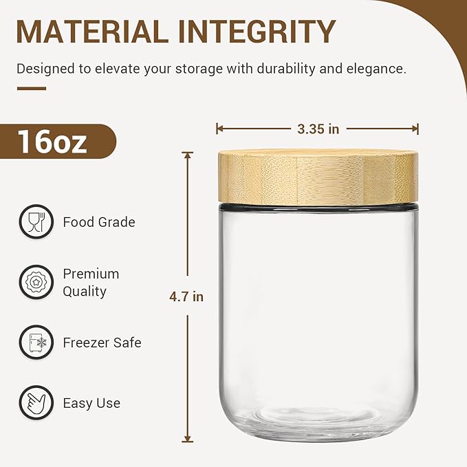 NETANY 6-pack 16oz Glass jars - Image 2