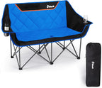 EMERIT Double Camping Chair Oversized Padded for Adults, Heavy Duty Folding Loveseat for Outdoor, Camping, Beach, Lawn, Concert 650LB by eMERIT