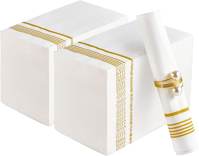 200 Pack Paper Napkins Guest Towels Disposable Premium Quality 3-ply Dinner by JOLLYCHEF