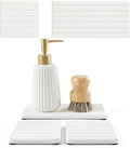 Diatomaceous Earth Sink Organizer Tray Set, Faucet Splash Guard by Homdiva