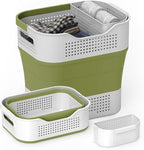 TECHMILLY Collapsible Plastic Laundry Basket Hamper by TECHMILLY