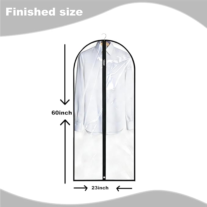 Dress Bags for Gowns Long, Suit Bag Cover for Storage and Travel, 2 Pack - Image 2