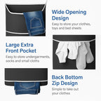 2-in-1 hanging laundry hamper Bag + Pop-up mesh laundry basket, XL Over the - Image 3