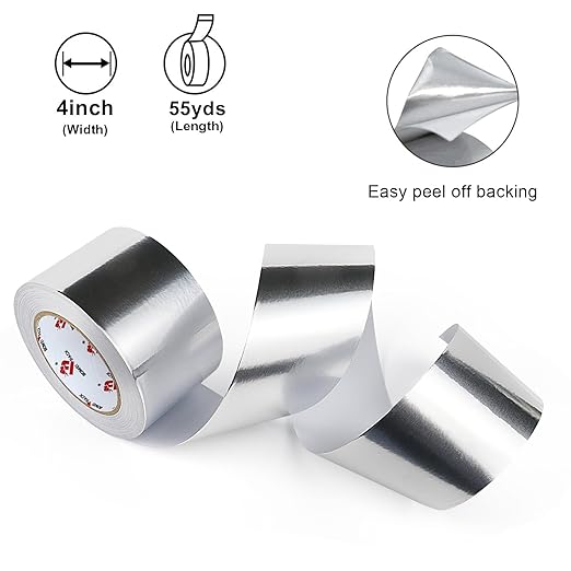 BOMEI PACK Aluminum Foil Tape, Heavy Duty Metal Duct Tape, High Temperature - Image 3