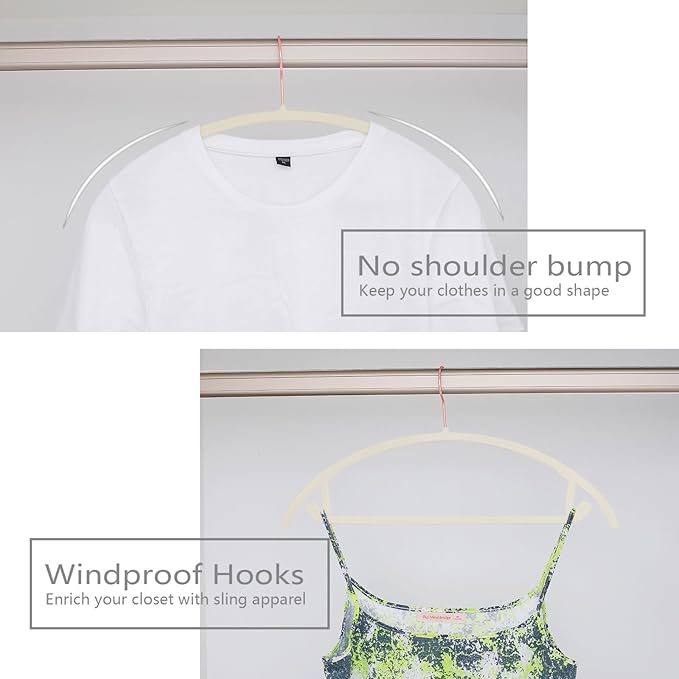 MIZGI Premium Velvet Hangers 60 Pack Heavyduty- Non Slip No Shoulder Bump Suit - Image 5