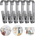 6Pcs Laundry Hooks with Clips Hanger Closet Organizer Clamps Hanging Socks Boot by DEFRKO