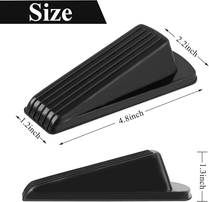 8 Pack Door Stoppers for Bottom of Door, 4.8x2.2x1.3in Door Stops, Rubber Door - Image 2