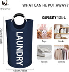 WOOHA 125L Large laundry basket, Collapsible laundry hamper, Tall Clothes - Image 3