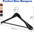 HOUSE DAY High-Grade Suit Hangers, Wide Shoulder Wooden Hangers - Image 9
