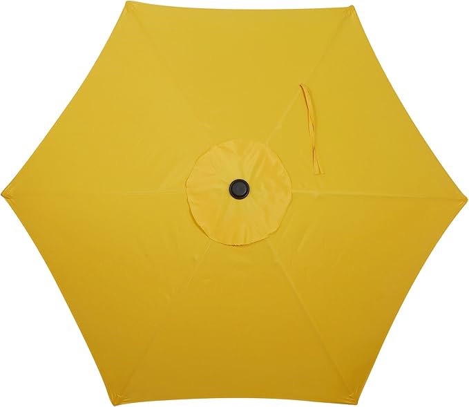 Blissun 7.5 ft Patio Umbrella, Yard Umbrella, Outdoor Market Umbrella with Push Button Tilt Crank, Yellow - Image 4