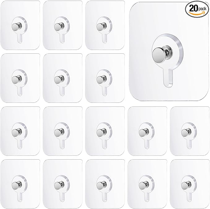 20Pcs Heavy Duty Self Adhesive Hooks, No-Trace Sticker Frame Hangers Without by Unknown