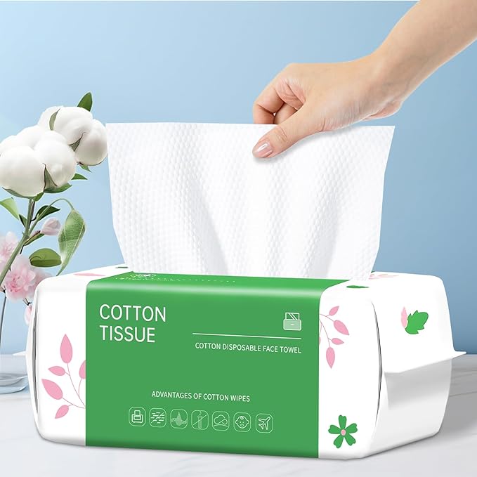 Disposable Face Towel, for Washing Soft Cotton Dry Wipes Facial Cloths by Cayxenful