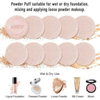 10pcs Powder Puff Cotton Cosmetic Face Makeup Powder Puffs Pads - Image 2