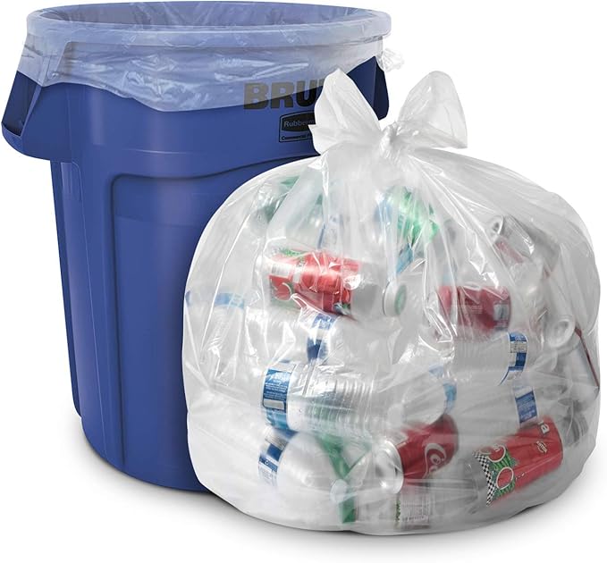 Aluf Plastics 55-60 Gallon 1.5 MIL Clear Garbage Bags - Image 2
