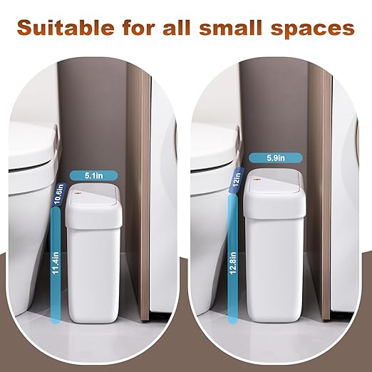 funest 2 Pack Bathroom Trash Can - Image 2