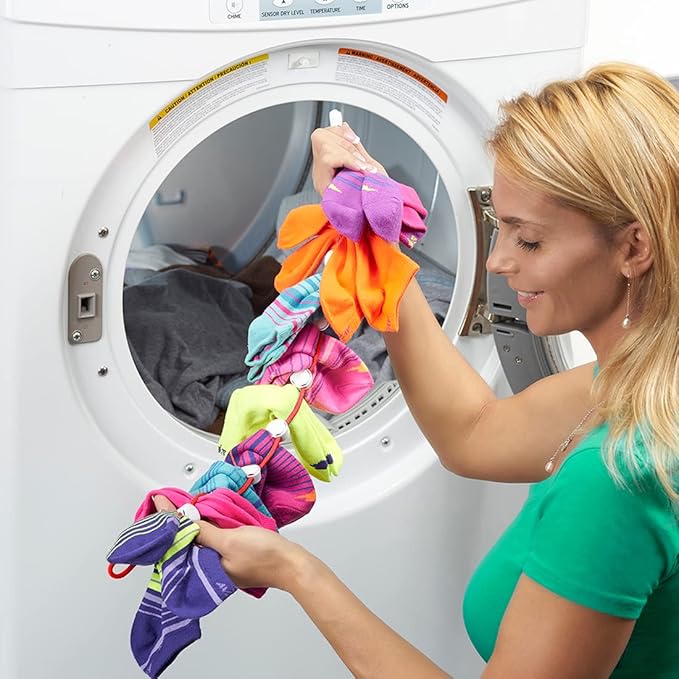 Sock Laundry Solution for Washing Drying & Storing Socks in Pairs, Clip & Hold - Image 9