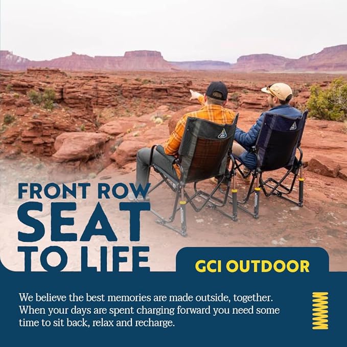 GCI Outdoor Stowaway Rocker - Varsity Red/Gray - Image 6