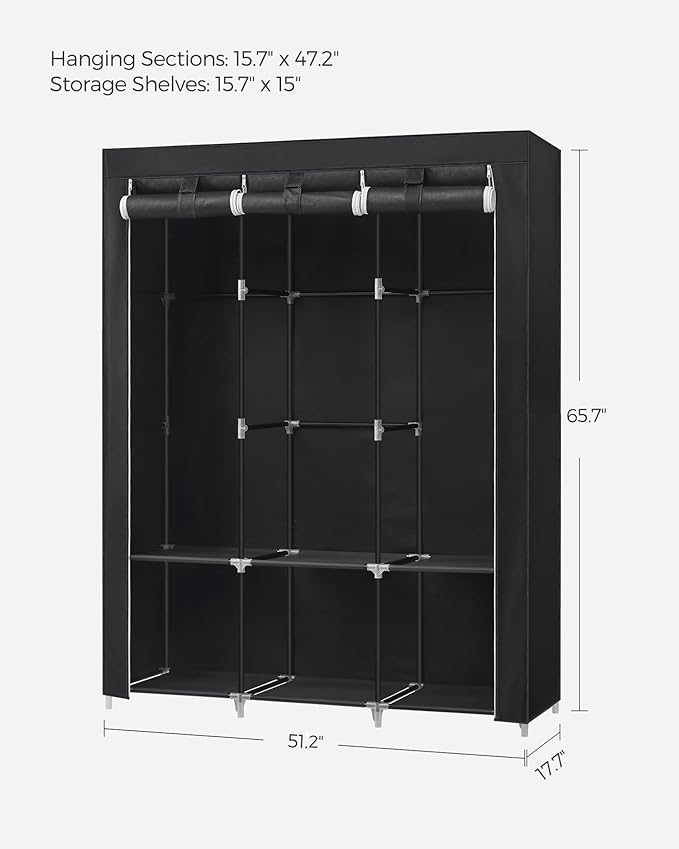 SONGMICS Portable Closet, Wardrobe Closet Organizer - Image 5
