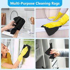 GLIMGLINT Black Microfiber Cleaning Cloth, 100 Pack Cleaning Rags, Ultra - Image 3