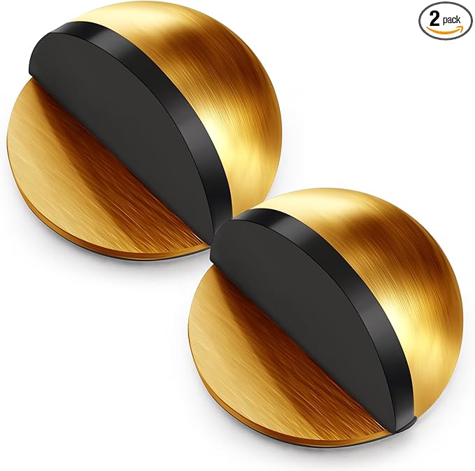 2 Pcs Self Adhesive Door Stoppers, Stainless Steel Floor Door Stop Wall by Unknown