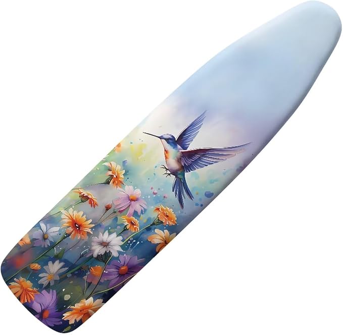Floral Bird Ironing Board Pad, Extra Thick Heavy Duty Padded by Hinthetall