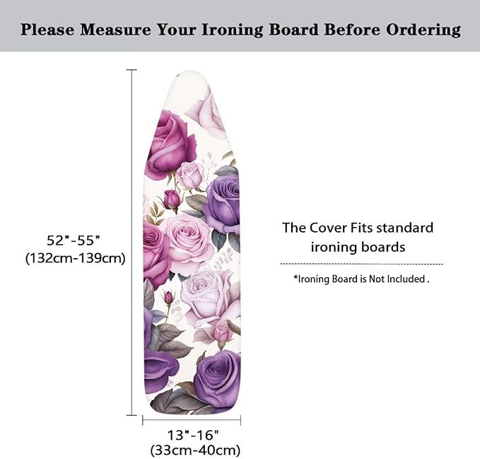 Floral Ironing Board Cover and Pad 15x54 Inch, Iron Board Cover - Image 6
