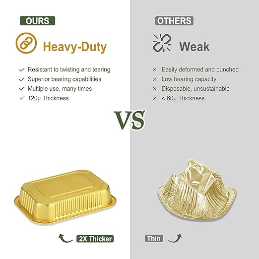 6" x 4" Shallow Heavy-Duty Aluminum Foil Pans - Image 5