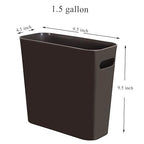 Youngever 1.5 Gallon Slim Trash Can, Plastic Garbage Container Bin, Small Trash - Image 2