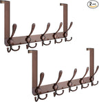 TICONN Over The Door Hooks, 5 Heavy Duty Tri Coat Rack All Metal Coat Hanger by TICONN