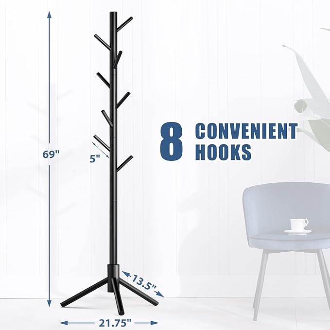 Haddockway Wooden Coat Rack Stand - Image 2