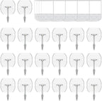 20 Hooks-25 Removable Strips, Small Clear Wire Hooks Value Pack, Damage Free by CARAINBO
