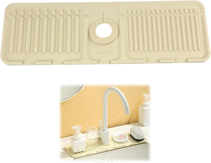 Faucet Mat for Kitchen Sink Splash Guard, 17.5"X5.5" Silicone Sink Splash Guard by Unknown