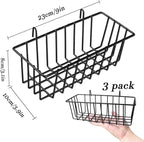 3 Pack Grid Panel Hanging Wire Basket, Storage and Display Basket - Image 2