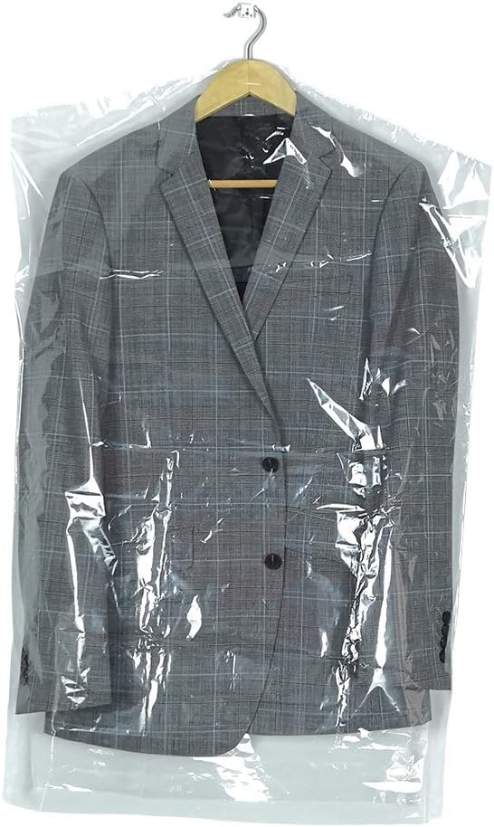 30 Pack Clear Plastic Clothes Covers 35.4inch Dry Cleaning Hanging Dust Proof by RINTATI