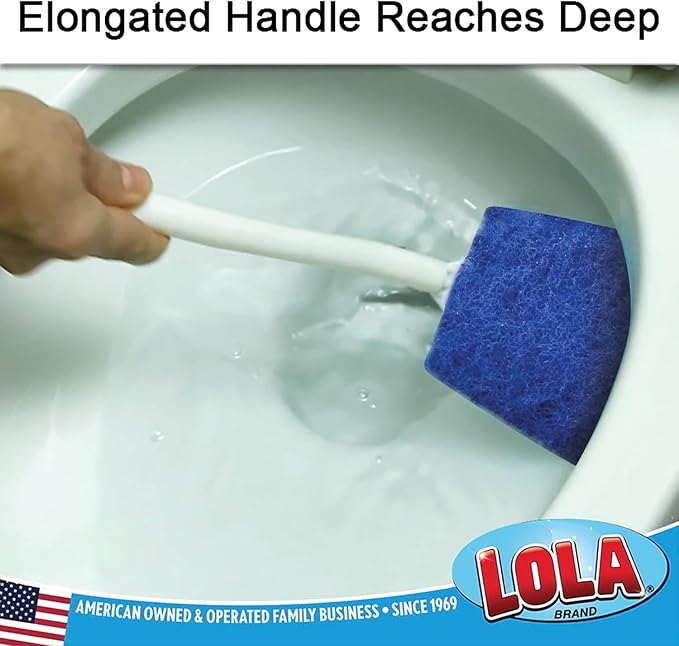 LOLA Bath & Toilet Bowl Scrubber Brush w/Comfort Handle, 72 Pack, w/Hang Hole. - Image 2