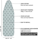 Ironing Board Cover and Pad Standard Size 15" x 54", 3 Pairs of Hook and Loop - Image 2