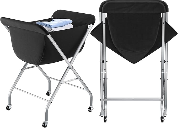 ELYKEN Laundry Cart with Wheels, 33”H Easy Rolling Laundry Hamper with - Image 8