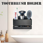 Black Aluminum Wall Mounted Electric Toothbrush Holder, No Drilling Required - Image 6
