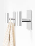 Towel Hooks for Bathrooms – 2 Pack, Brushed Silver Finish, T-Shaped Stainless by GWAAZXGZ